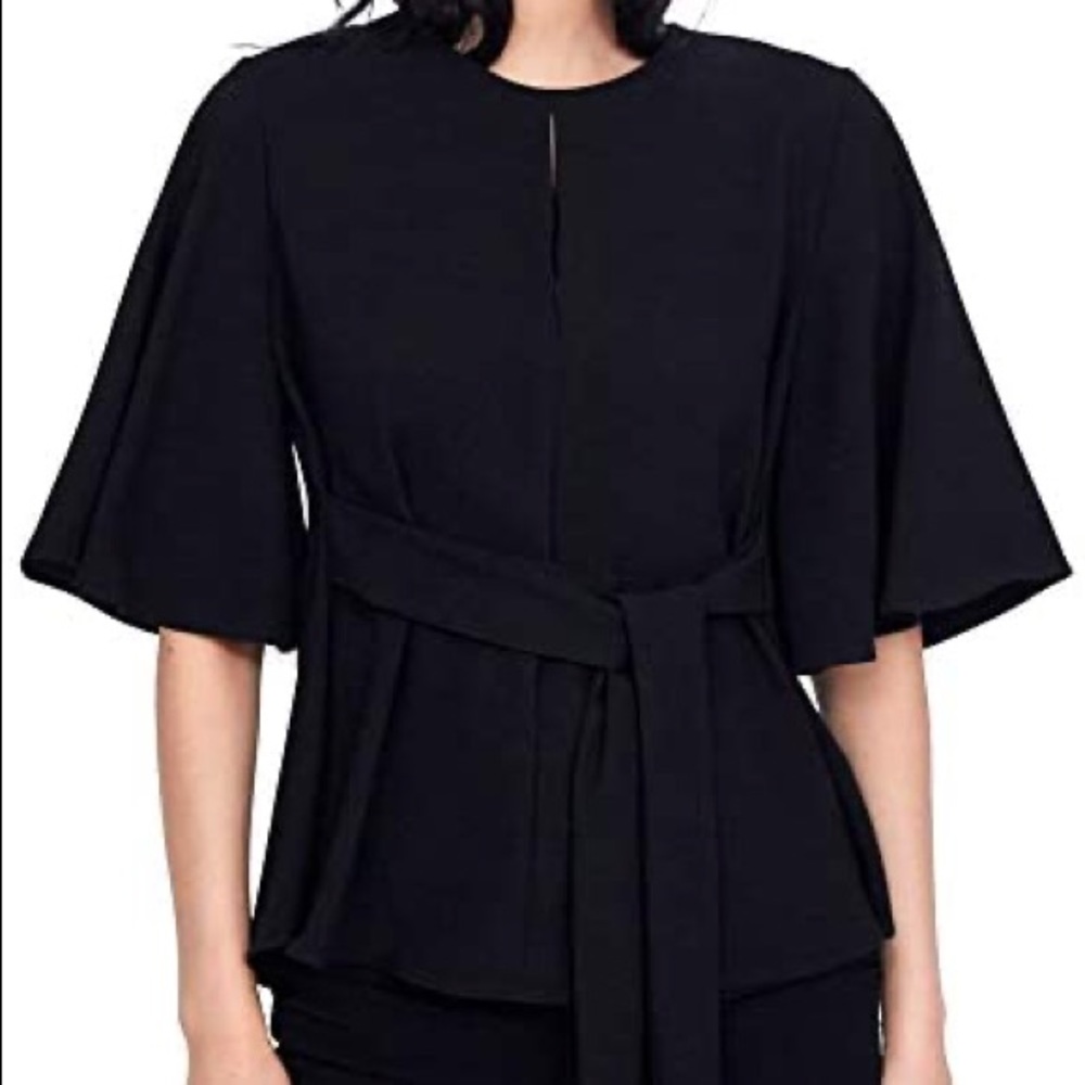 Black flutter sleeve top by Zara